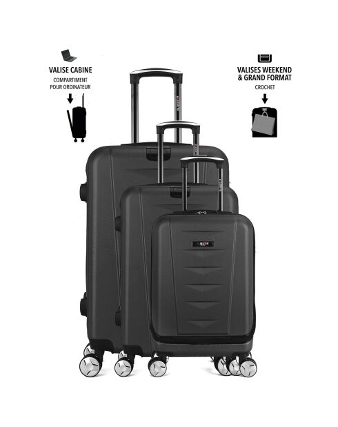 Valise Moyen Séjour 4 roues Ajaccio 65 cm noir