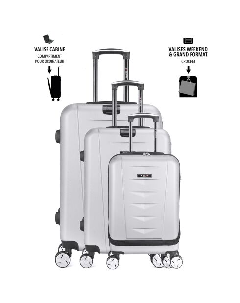 Valise Long Séjour 4 roues Ajaccio 75 cm gris