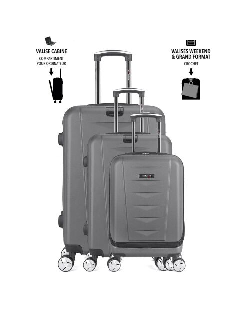 Ajaccio Long Stay Koffer met 4 wielen 75 cm donkergrijs