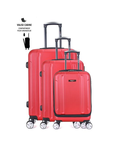 3 Baltimore 55/65/75 cm rode koffers met 4 wielen