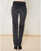 Pantalon coupe droite en Velours gris foncé