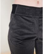 Pantalon coupe droite en Velours gris foncé