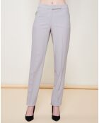 Pantalon coupe droite en Laine Vierge gris clair