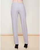 Pantalon coupe droite en Laine Vierge gris clair