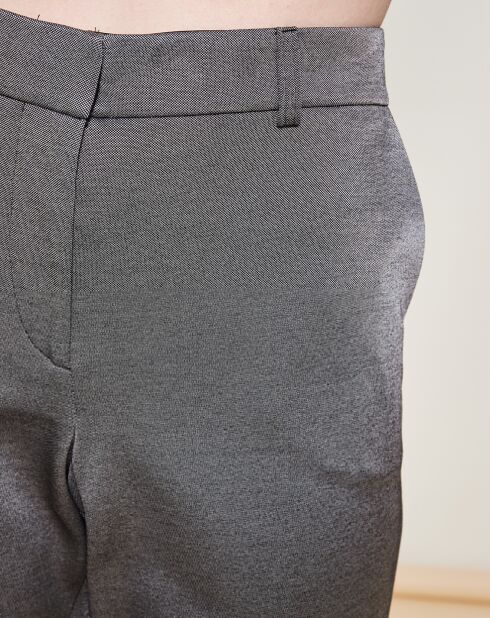 Pantalon coupe droite évasée satiné gris foncé