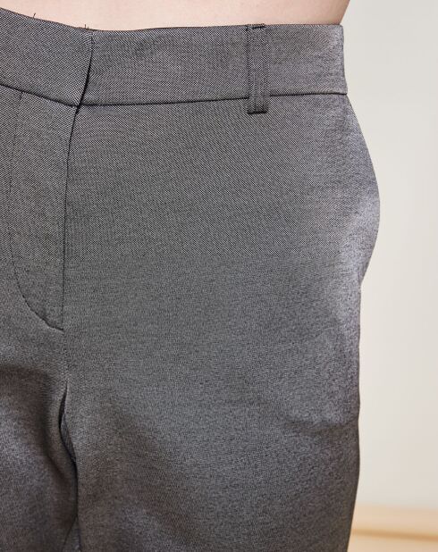 Pantalon coupe droite évasée satiné gris foncé