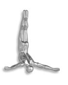 Sculpture Petit Plongeur argentée - 28x28x9 cm