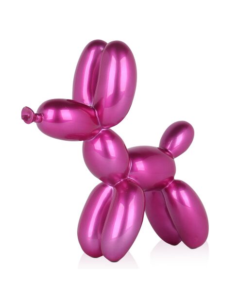 Sculpture Pop Art Chien rose - 27x26x9.5 cm