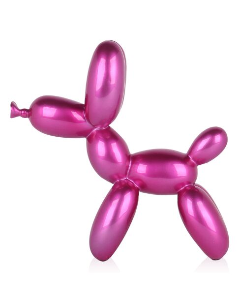 Sculpture Pop Art Chien rose - 27x26x9.5 cm