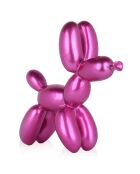 Sculpture Pop Art Chien rose - 27x26x9.5 cm