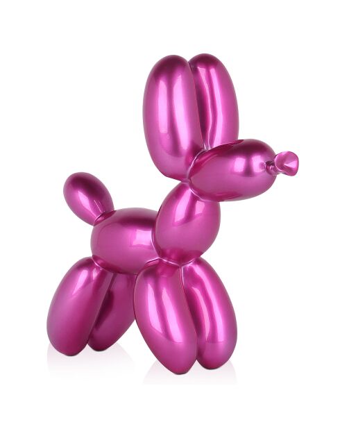 Sculpture Pop Art Chien rose - 27x26x9.5 cm