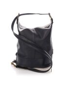 Sac seau en Cuir Emeline noir - 30x27x18 cm