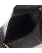 Sac seau en Cuir Emeline noir - 30x27x18 cm