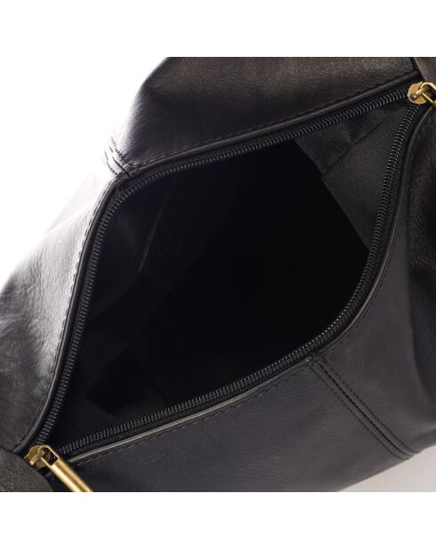 Sac seau en Cuir Emeline noir - 30x27x18 cm