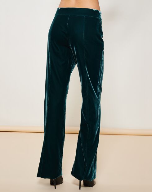 Pantalon coupe évasée en Velours vert