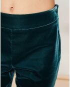 Pantalon coupe évasée en Velours vert