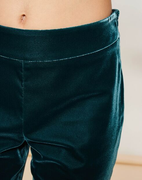 Pantalon coupe évasée en Velours vert