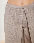 Short-Jupe 100% Lin taupe