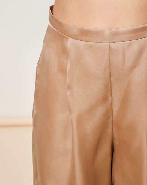 Short 100% Soie ample avec plis doré