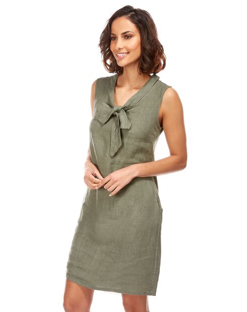 Robe 100% Lin Léa kaki