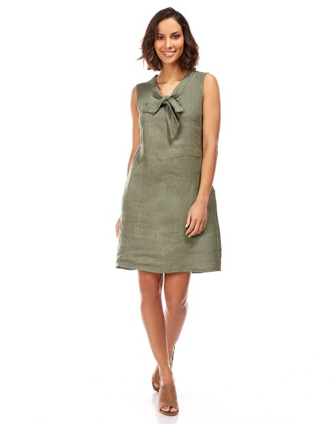Robe 100% Lin Léa kaki