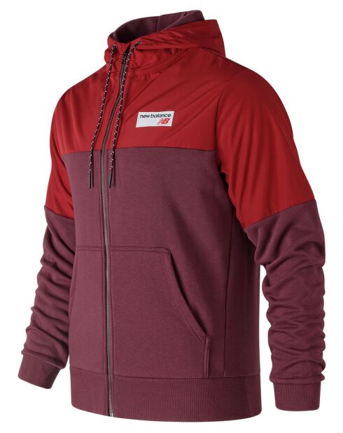 Sweat zippé MJ83523NBY bordeaux/rouge
