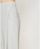 Pantalon évasée 7/8 avec plis d'aisances gris clair