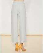 Pantalon évasée 7/8 avec plis d'aisances gris clair