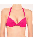Haut de maillot de bain Triangle à coques fuchsia