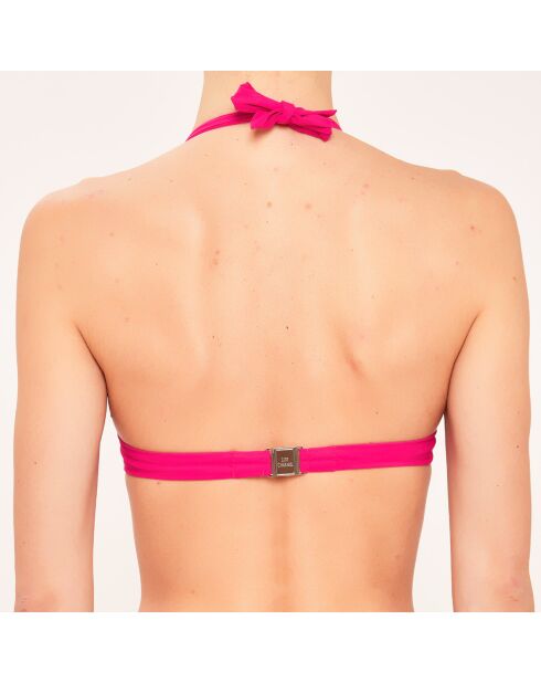 Top bikini a triangolo fucsia