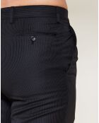 Pantalon coupe droite 100% Laine Vierge à rayures noir