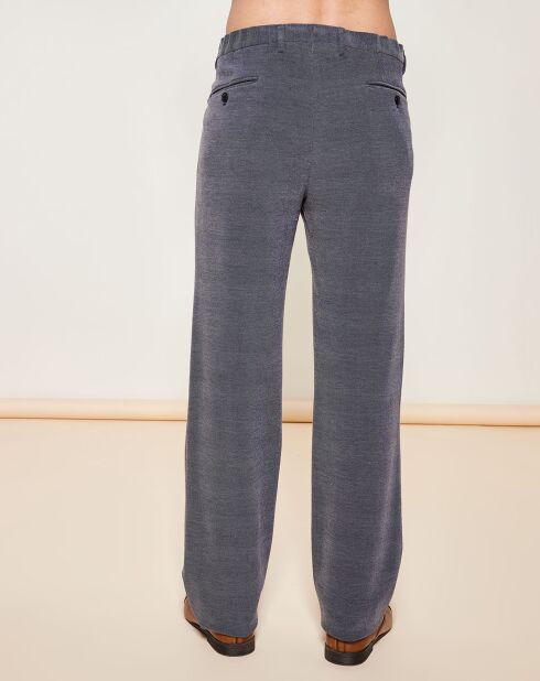 Pantalon coupe droite piqué gris