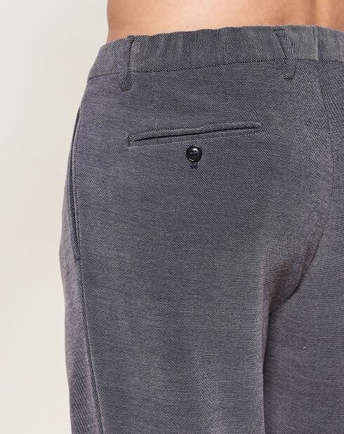 Pantalon coupe droite piqué gris