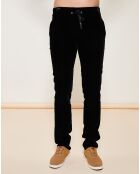 Pantalon coupe slim en velours noir