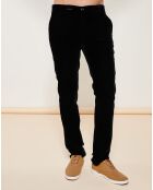 Pantalon coupe slim en velours noir