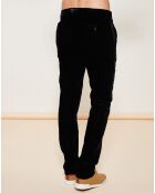 Pantalon coupe slim en velours noir