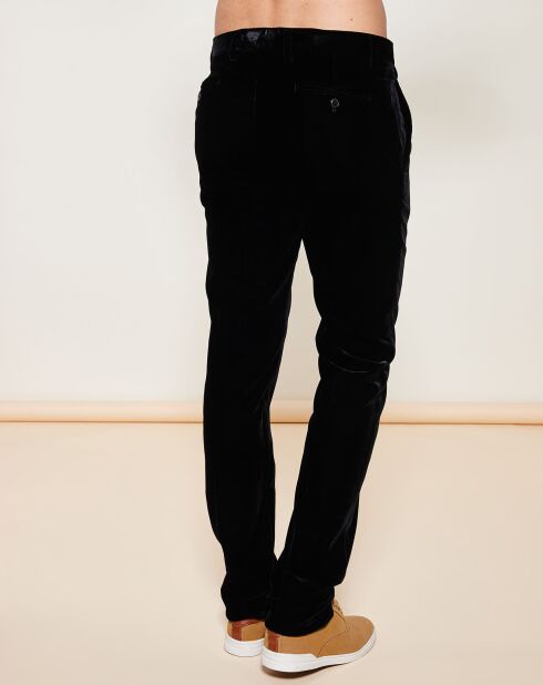 Pantalon coupe slim en velours noir