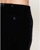 Pantalon coupe slim en velours noir