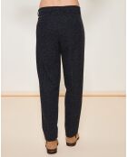 Pantalon coupe slim noir chiné