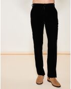 Pantalon coupe droite en velours noir