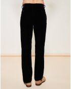 Pantalon coupe droite en velours noir