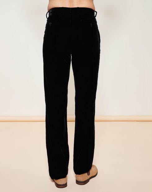 Pantalon coupe droite en velours noir