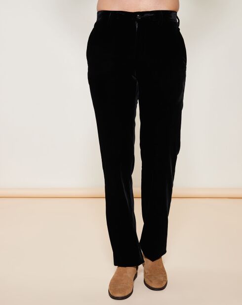 Pantalon coupe slim en velours noir