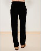 Pantalon coupe slim en velours noir