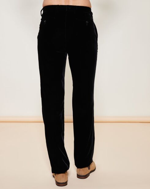 Pantalon coupe slim en velours noir