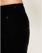 Pantalon coupe slim en velours noir