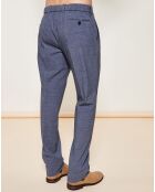 Pantalon coupe slim en laine mélangé gris chiné