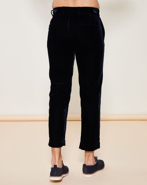 Pantaloni alla caviglia in velluto blu Raven