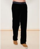 Pantalon coupe droite en velours noir