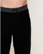 Pantalon coupe droite en velours noir